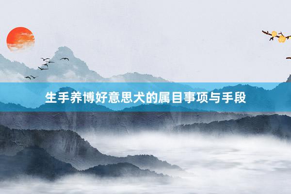 生手养博好意思犬的属目事项与手段
